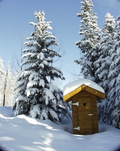 toilet loo outhouse pxby snow winter poo pourri
